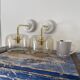 Pair of vintage smoked glass sconces