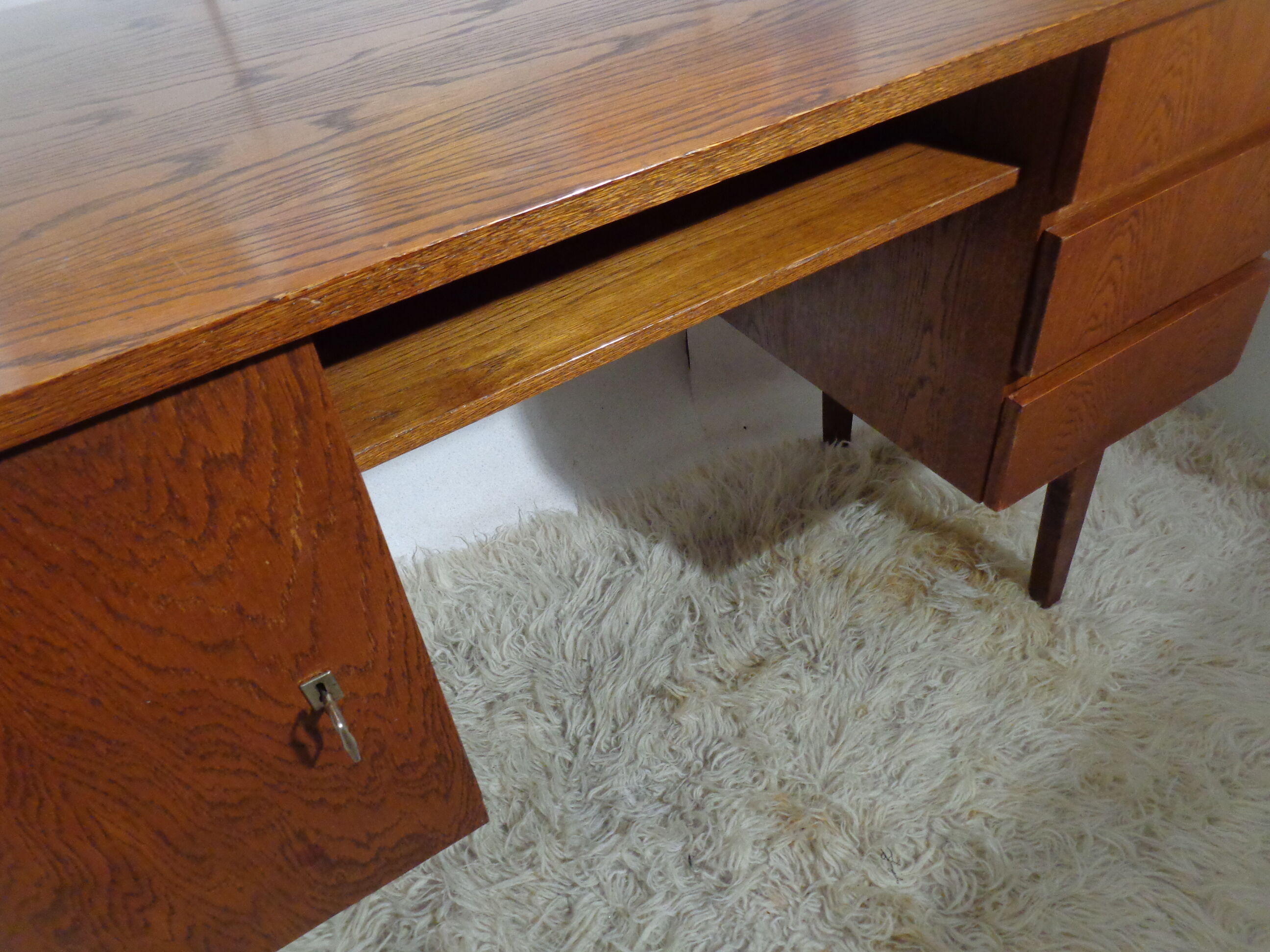 Scandinavian vintage office of the 60s light oak