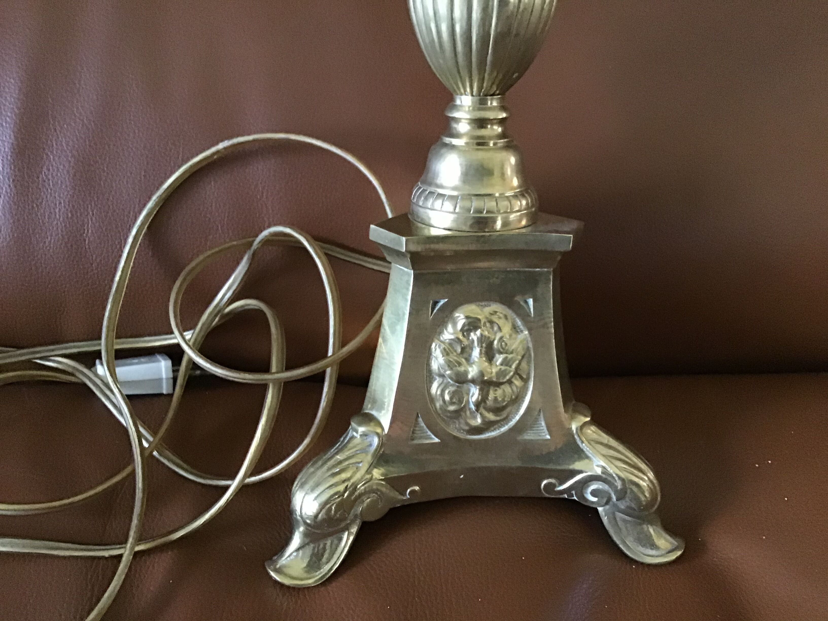 Candle spike mounted in lamp