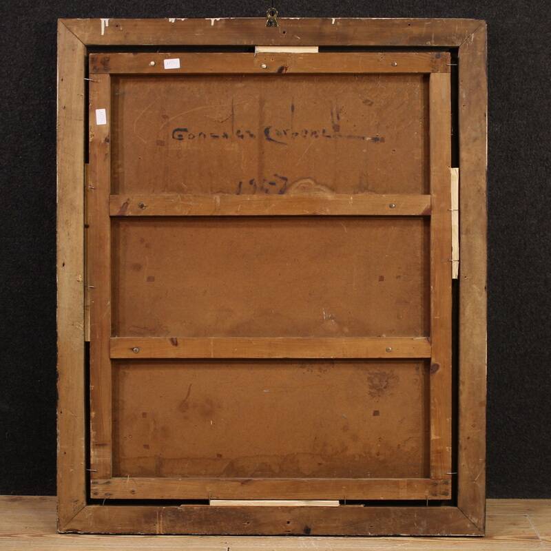 Peinture espagnole "Maternité" signée, 20e siècle