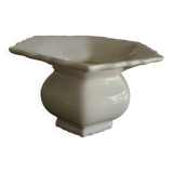Petit vase Delft hexagonal en céramique blanc cassé