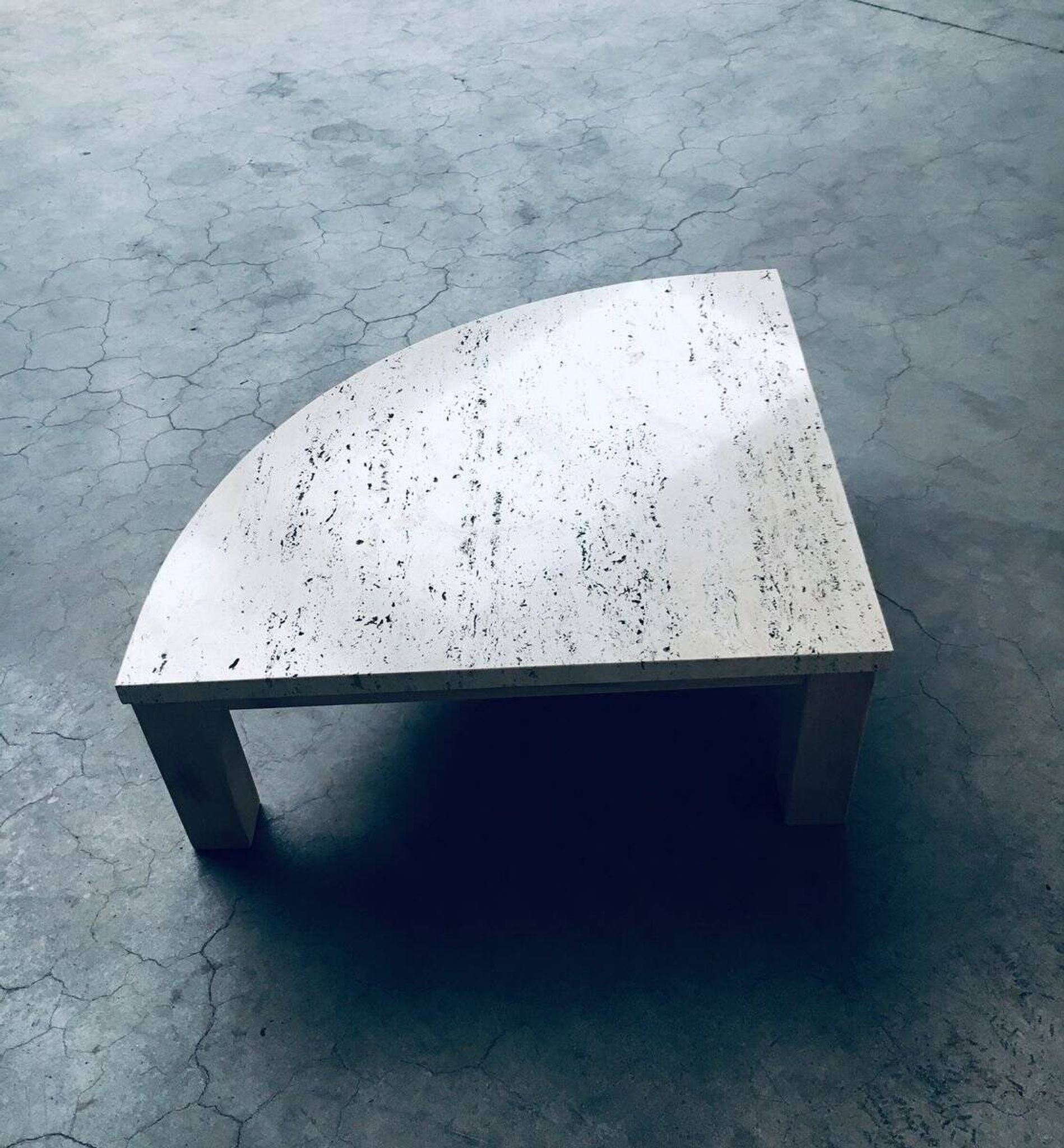 Mid-Century Modern Travertine Edge Side Table, Italy, 1970s