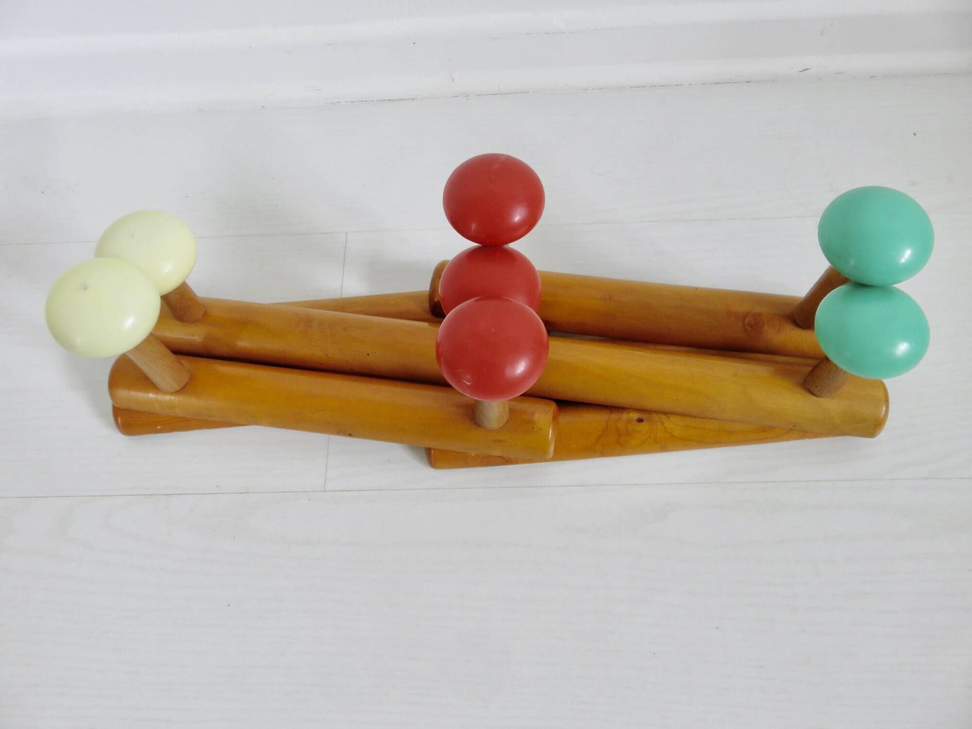 Wall coat rack, accordion, 8 hooks, 50s-60s