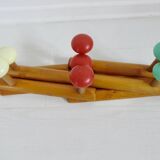 Wall coat rack, accordion, 8 hooks, 50s-60s
