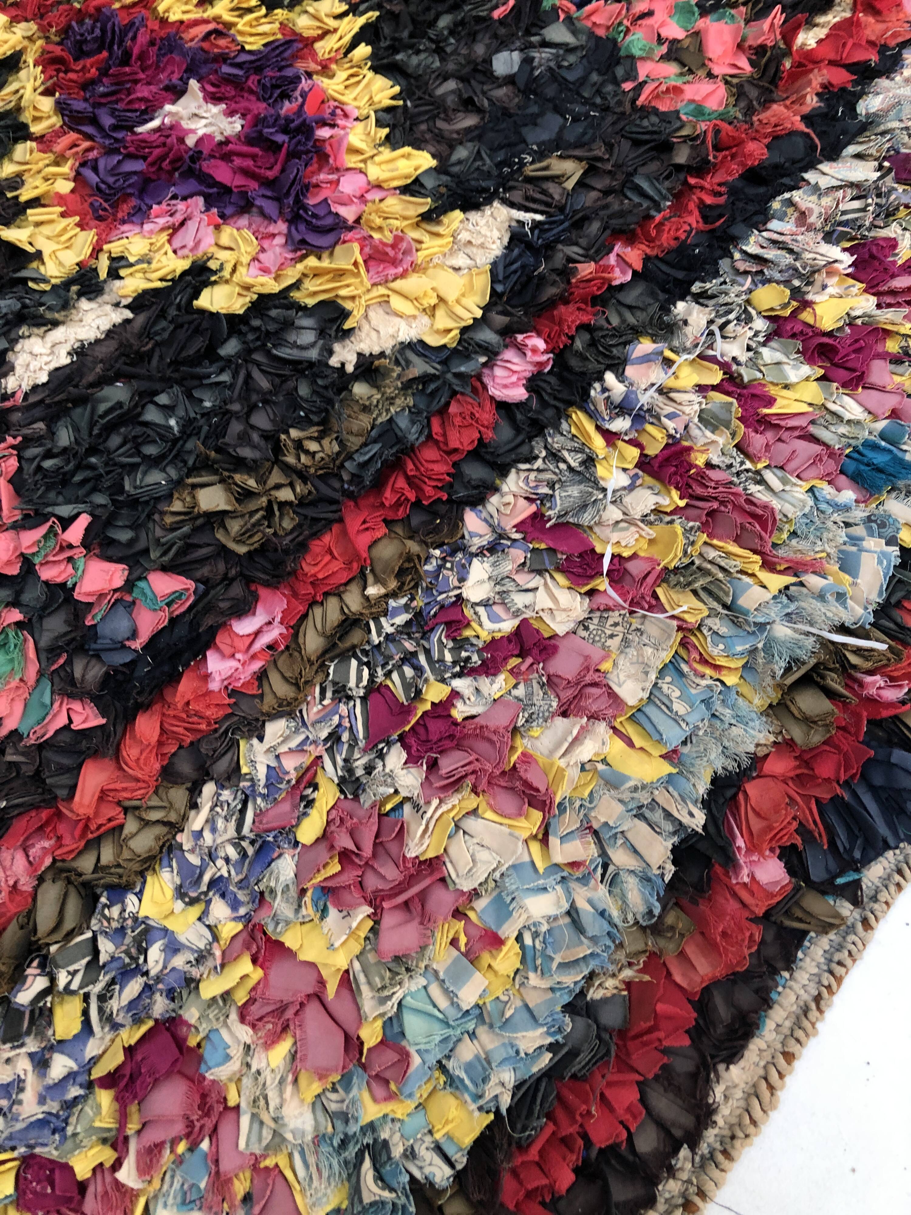 Moroccan Berber carpet Old Boucherouite 2,31x1.11m