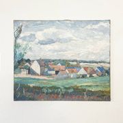 Painting “Village”, Oil on canvas signed.