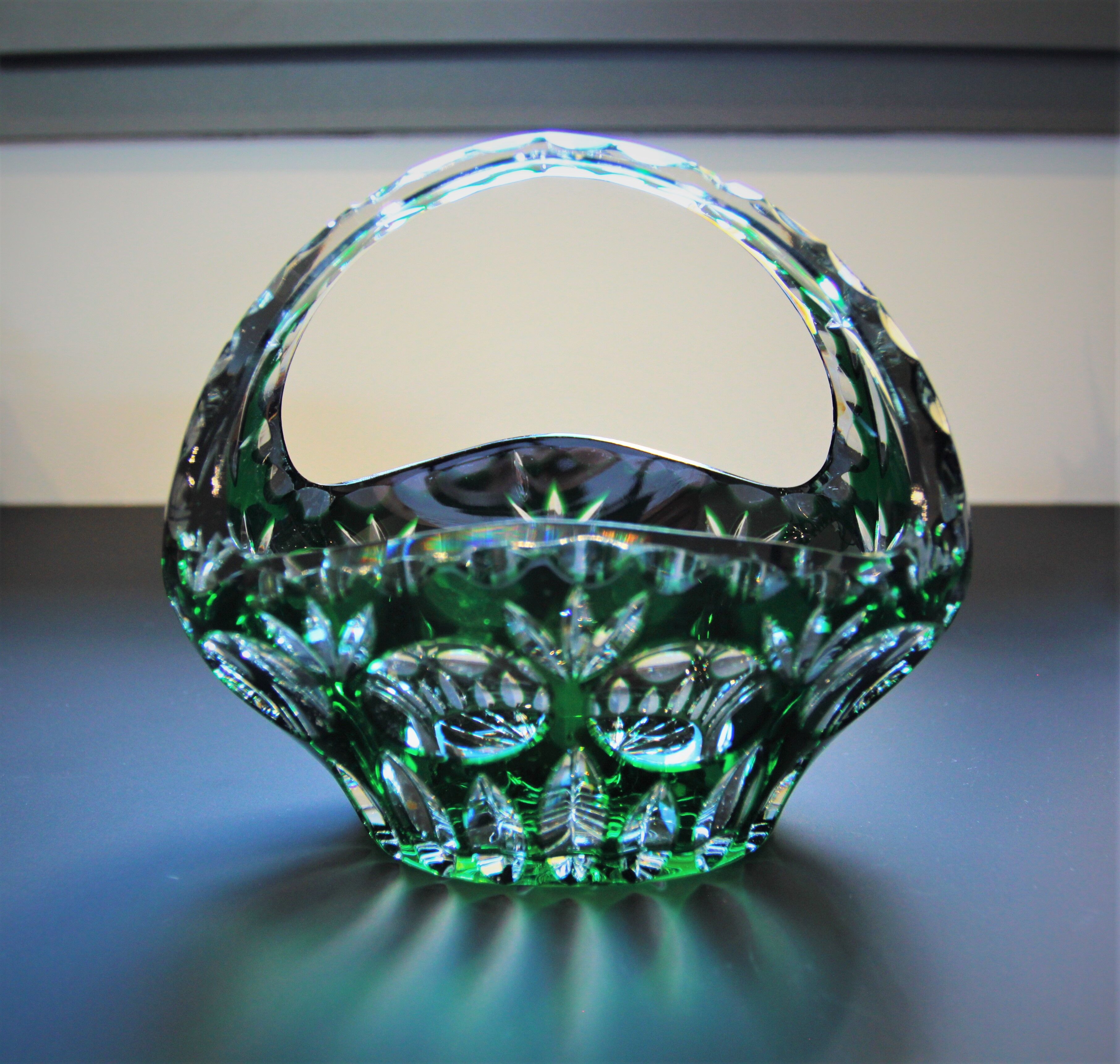 Baccarat cut crystal basket