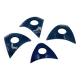 Lot de 4 coquetiers design en céramique bleue signés Malice