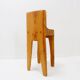 Sculptural high chair in brutalist style made of solid oak.