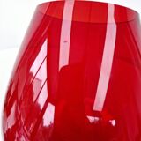 Vintage empoli italian glass red brandy type footed vase