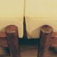 Vintage kids chairs retro yellow corduroy Scandinavian design 