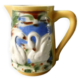 Poet Laval slip pitcher with bird and swan decor