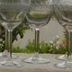 Set of 5 antique water glasses in engraved frieze glass.