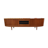 Enfilade scandinave vintage en teck avec portes à rideau