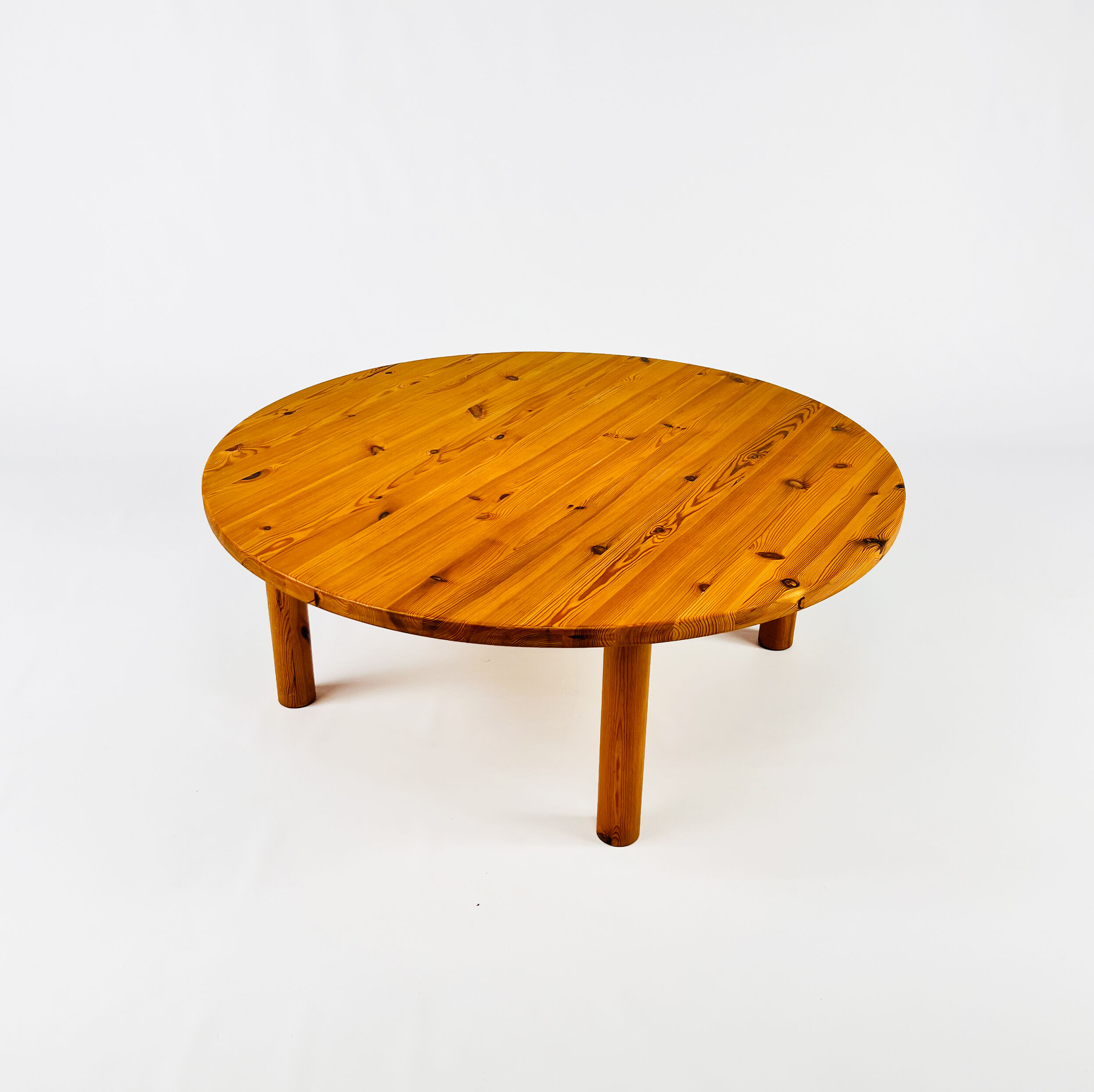 Table basse en pin massif du milieu du siècle, années 1970