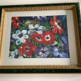 Bouquet of anemones = signed painting