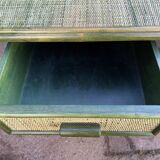 Large green rattan desk