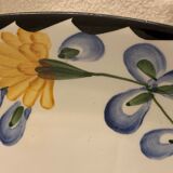 Pair of floral ravines in ancient earthenware Onnaing and CM Paris model Clovers