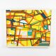 Abstract Cubist Table - Oil on Canvas Signed B. Géral