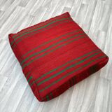 Moroccan Ottoman Pouf - Berber Cushion Cover - Decorative Cushions - Red Moroccan Cushion