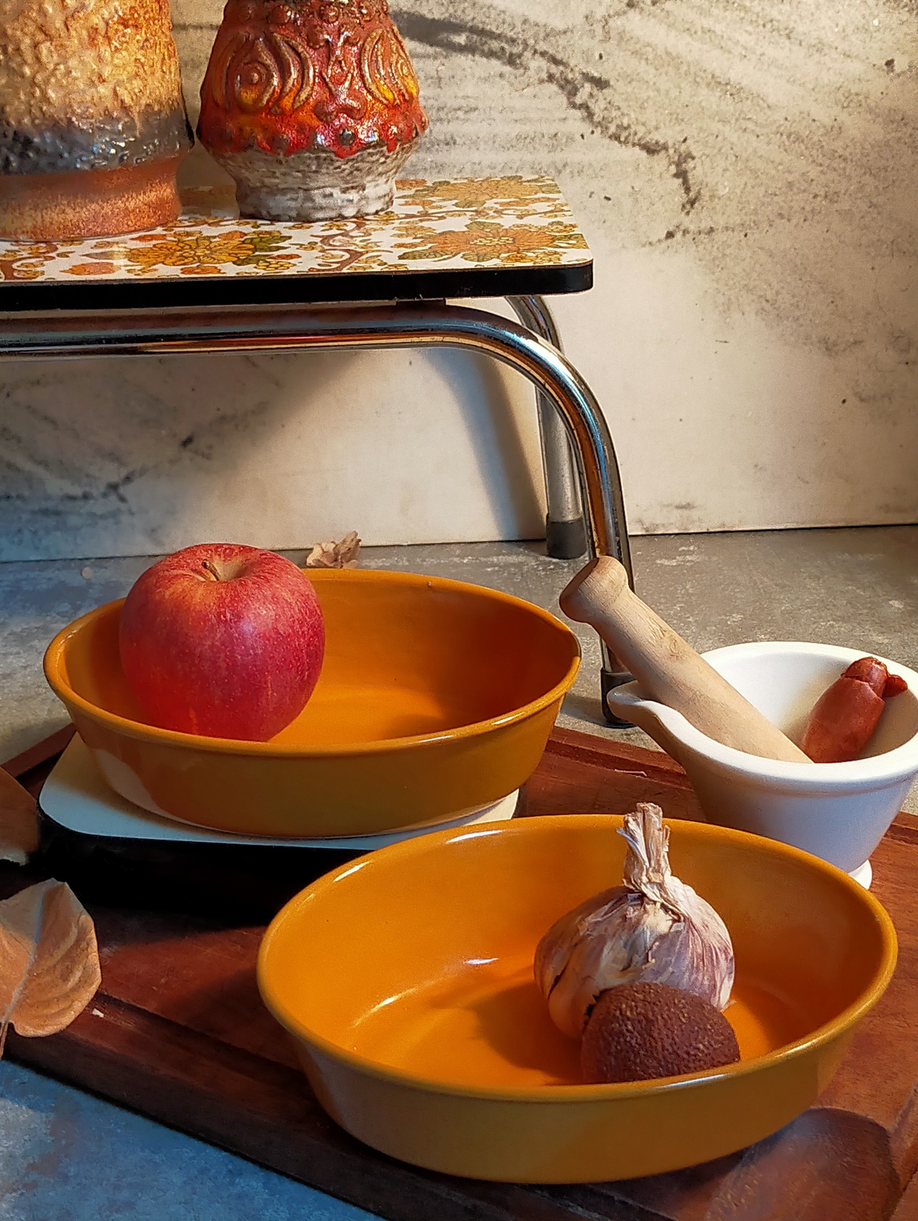 Duo of enamelled cast iron dishes Made in France LE CREUSET vintages