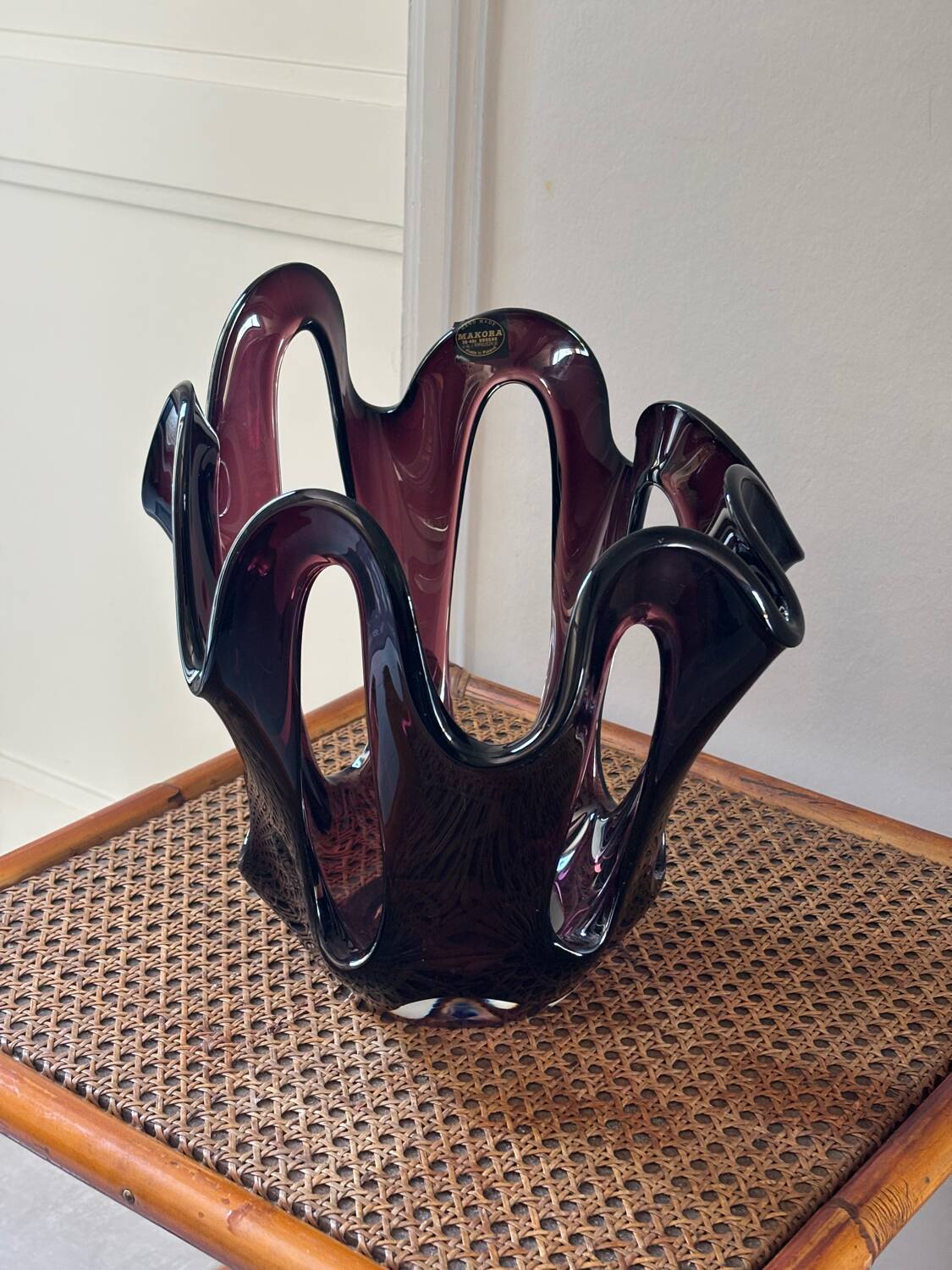 Blown glass vase - art glass - Makora