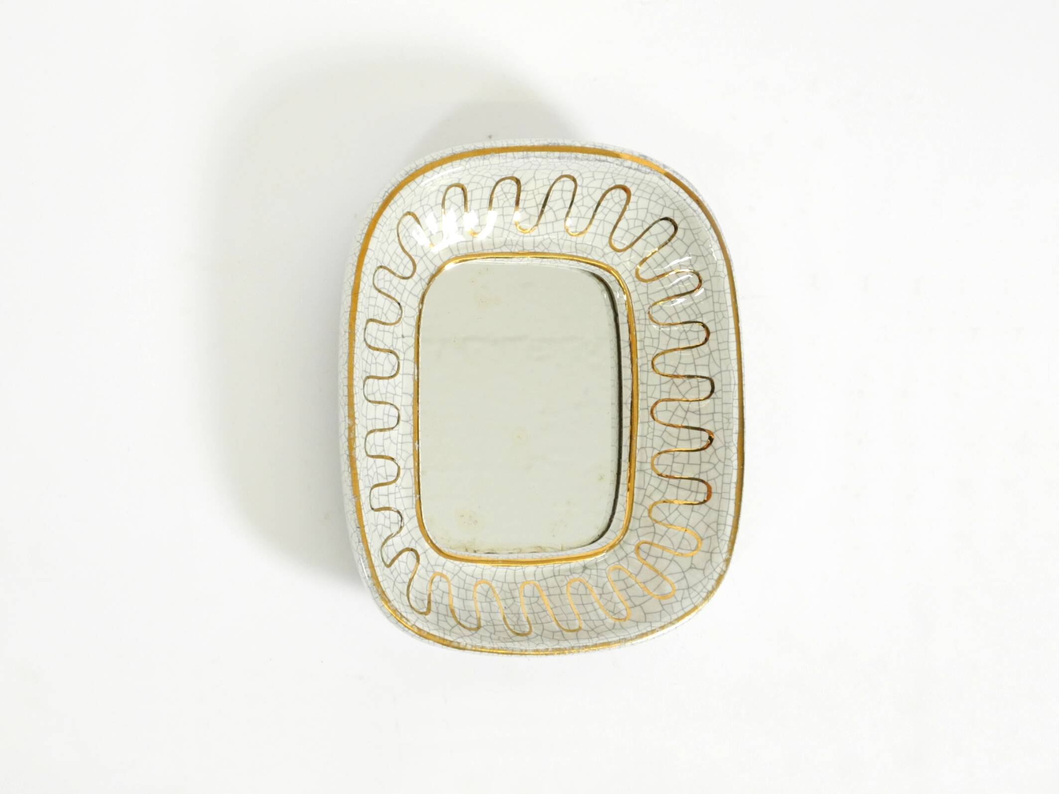 Beautiful small Art Deco ceramic mirror by Gmundner Keramik Austria, 1920
