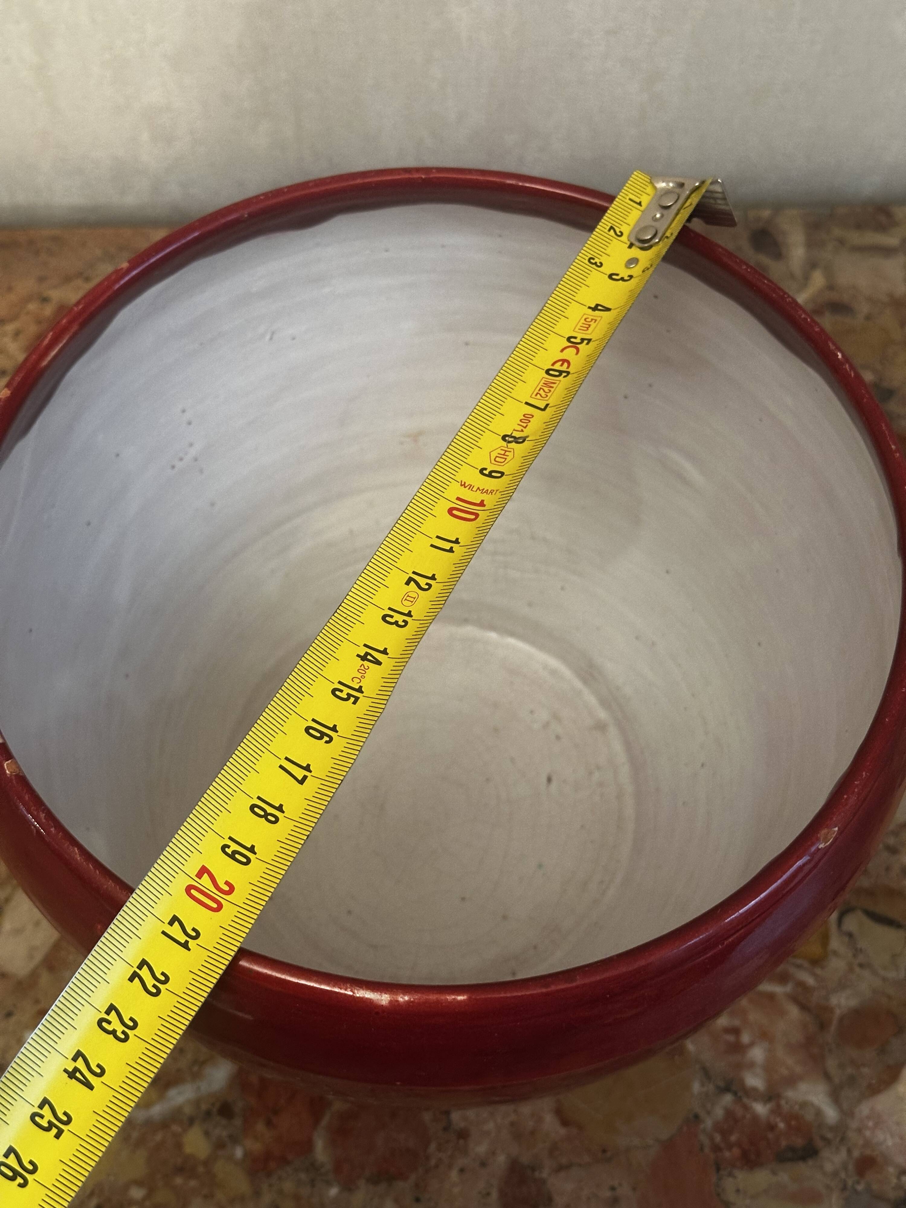 Burgundy glazed ceramic planter