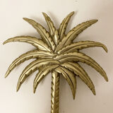 Hollywood Regency wall lamp in palm shape, in gold alloy brass type, from the 60s 70s.
