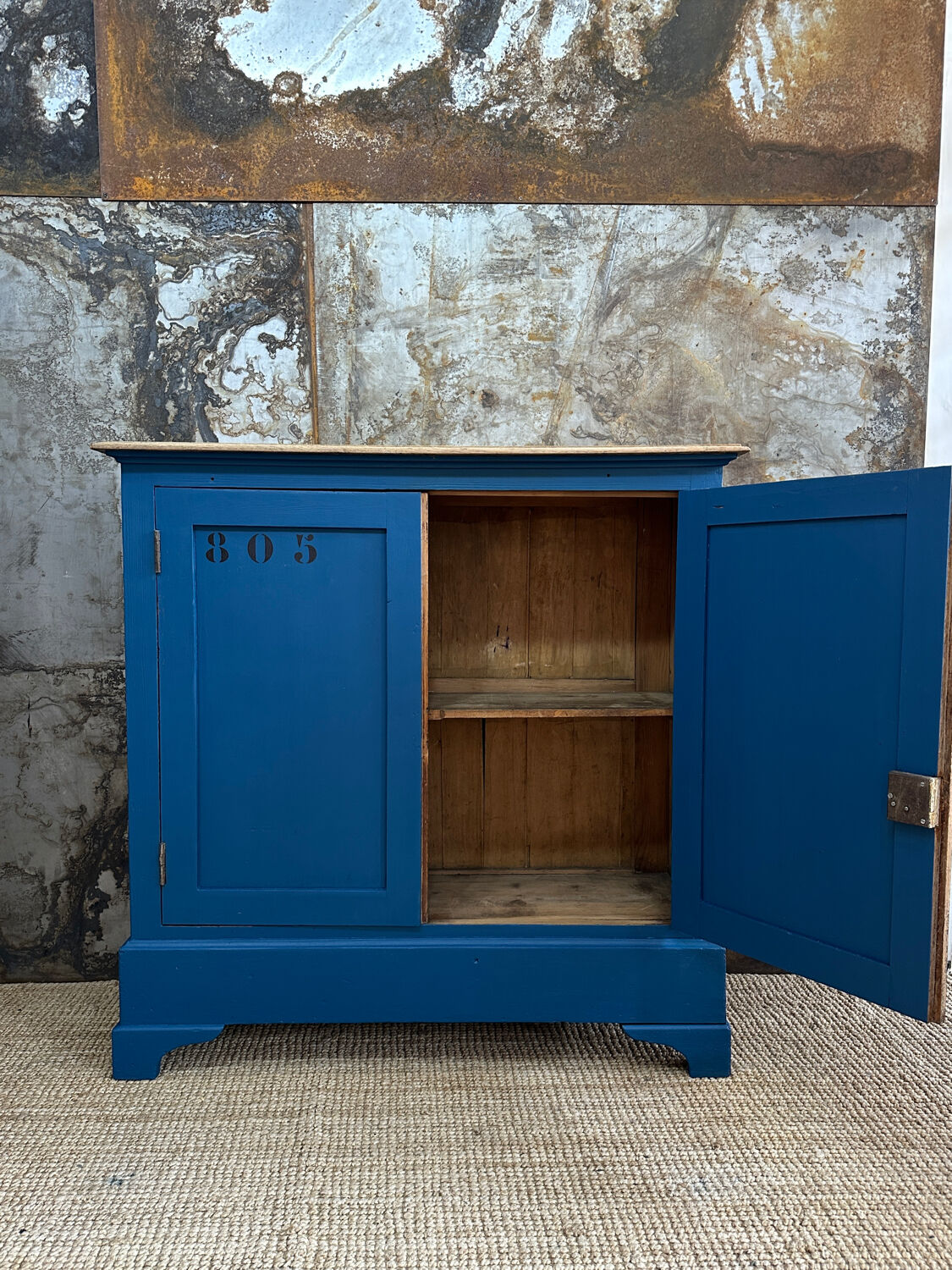 Royal blue handcrafted sideboard