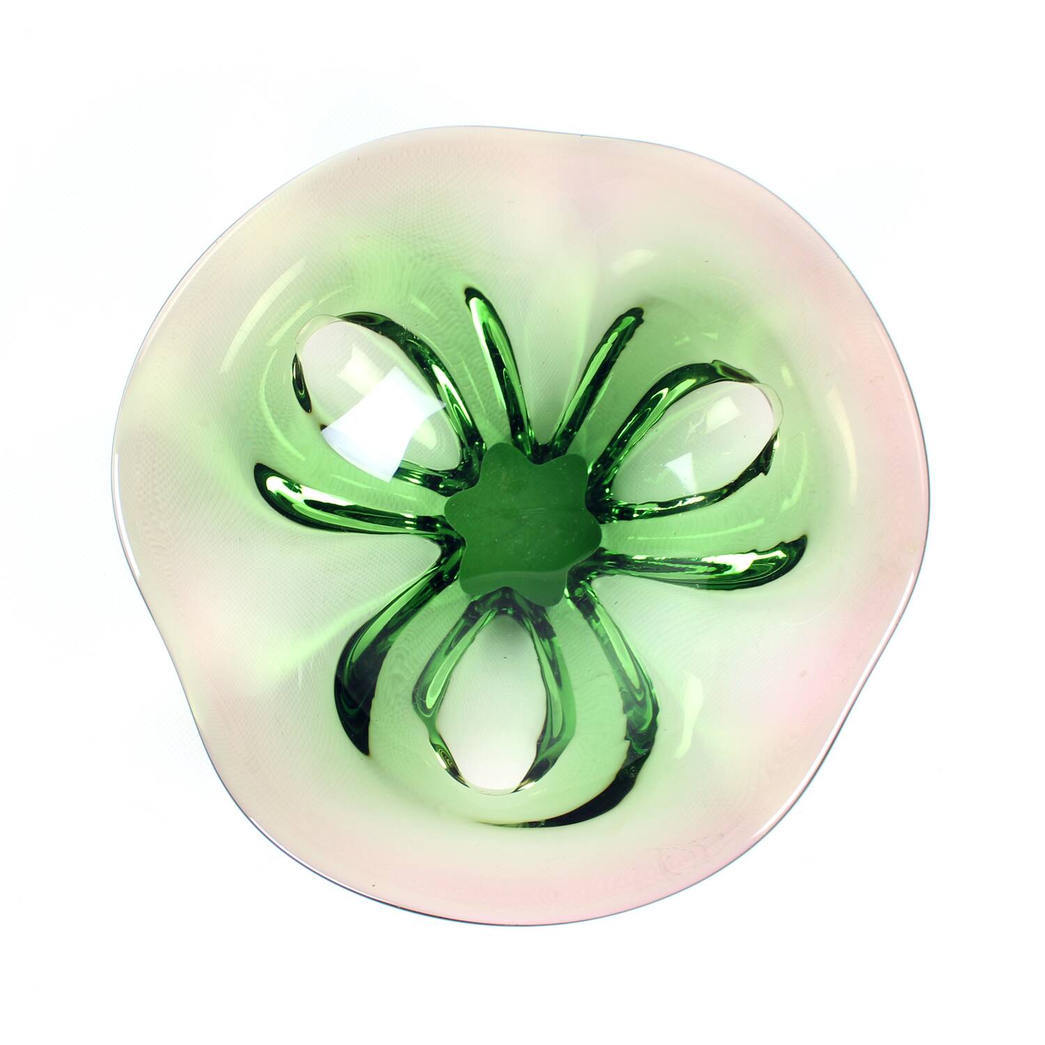 Bol en verre artistique de Frantisel Zemek pour la verrerie de Mstisov, Tchécoslovaquie