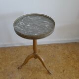 Tripod pedestal veined black marble