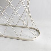White Twisted Console 1980s  Noguchi Style USA Mid Century Oval