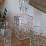 Vintage whiskey decanter and glasses