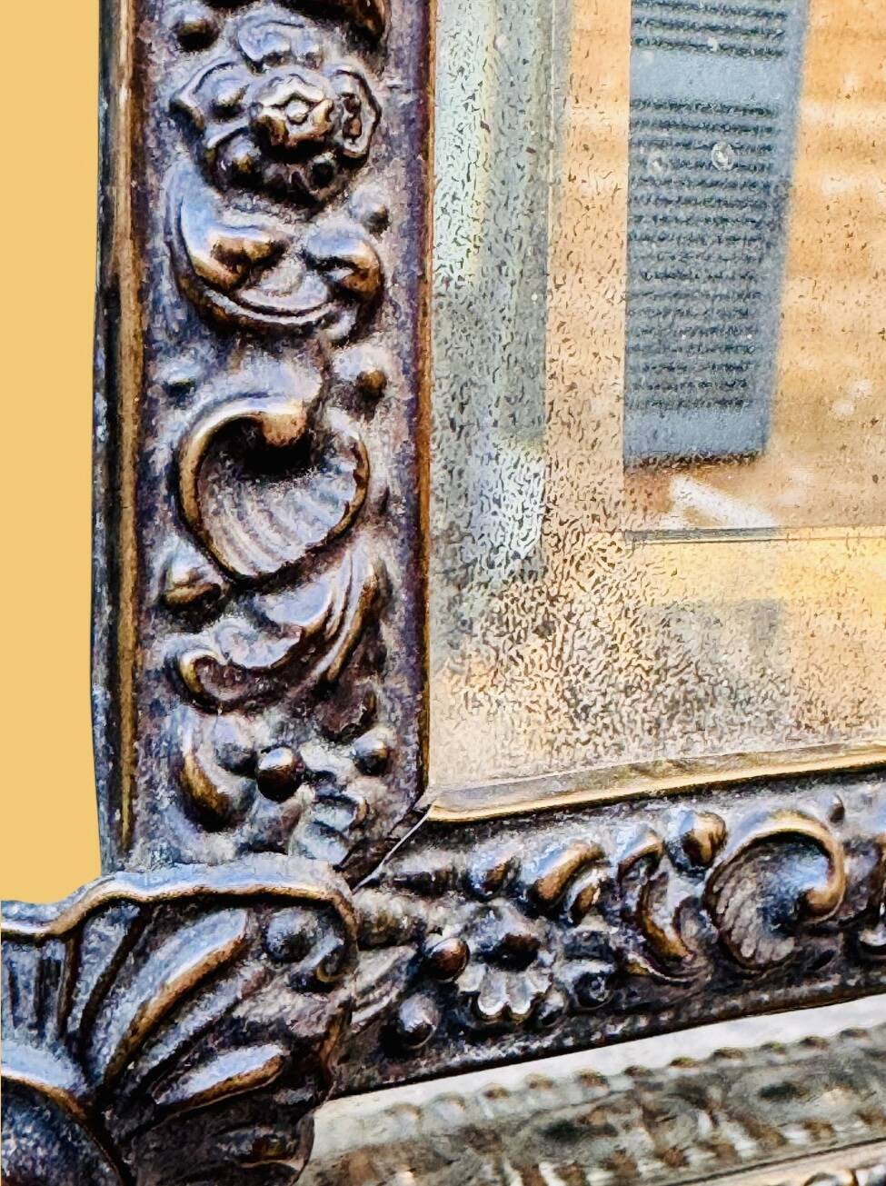 19th century wall mirror with parecloses