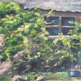 Oil on canvas - L Charrière dated 1956 - 29 x 49 cm - farmyard