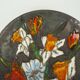 vintage ruscha 1960's 70's WALL PLATE fat lava bowl orange and white flower