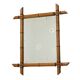 French Wooden Mirror, Faux Bamboo Chinoiserie, 57x47cm