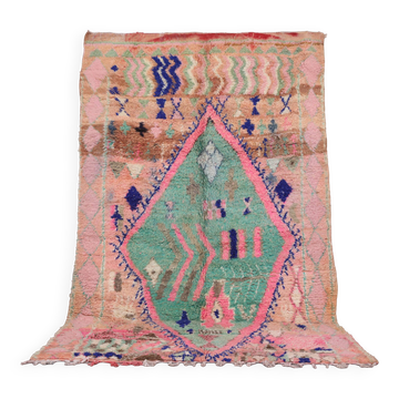 Tapis berbère vintage rose 186 x 286 cm - tapis en laine marocain fait main bohème