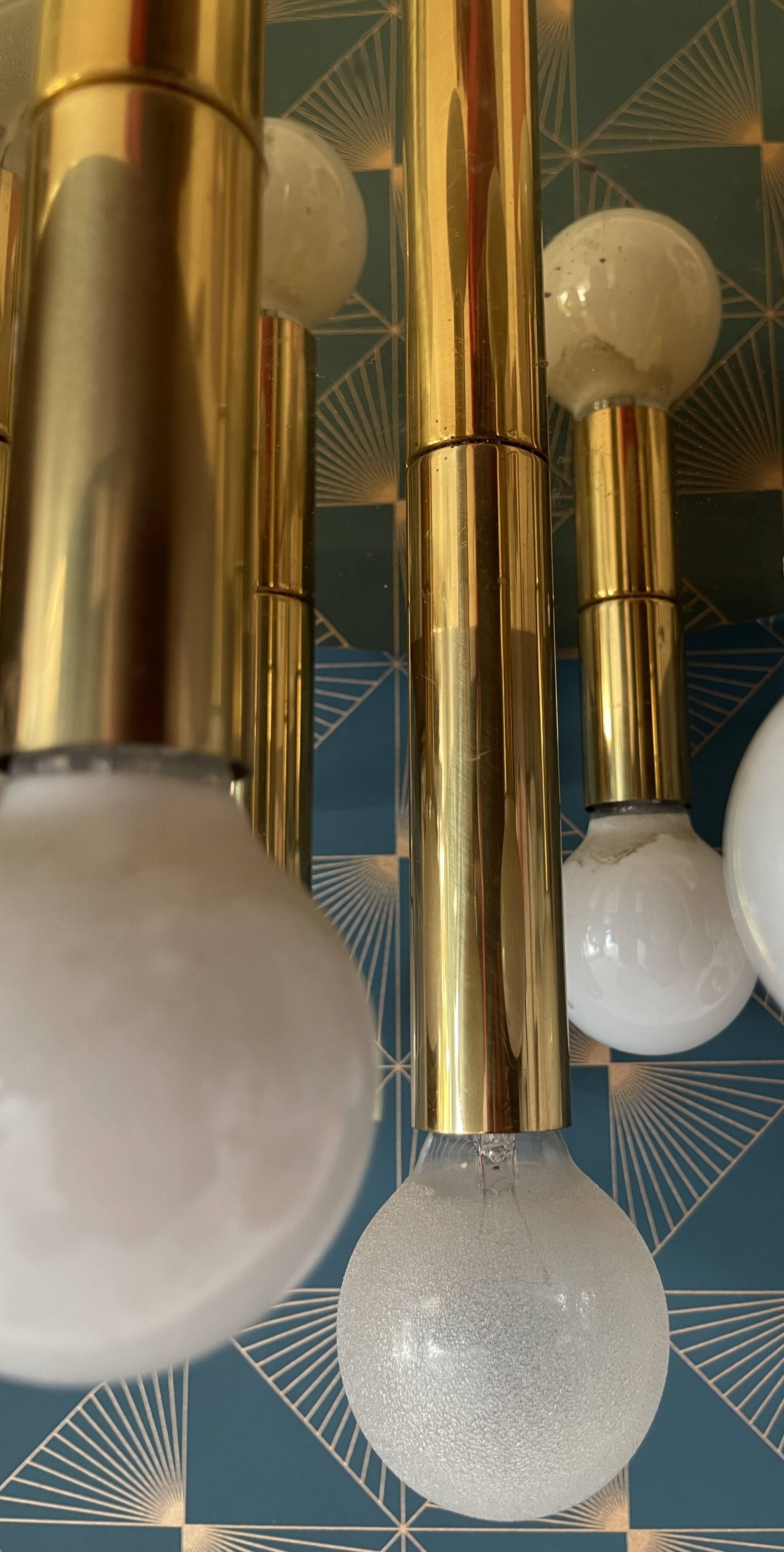 Suspension Art Déco laiton, par Sölken, 1970