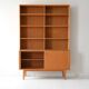 Bibliothèque de rangement vintage scandinave en chêne
