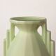 Art Deco vase in fine apple green earthenware, Sarreguemines.