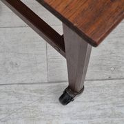 1970s, Danish side table, original very good condition, teak wood, rattan.