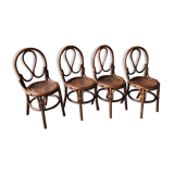 Set of 4 rattan chairs canned