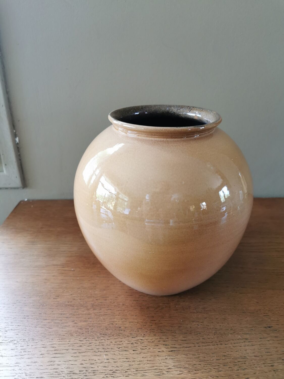 Vase boule vintage céramique artisanale