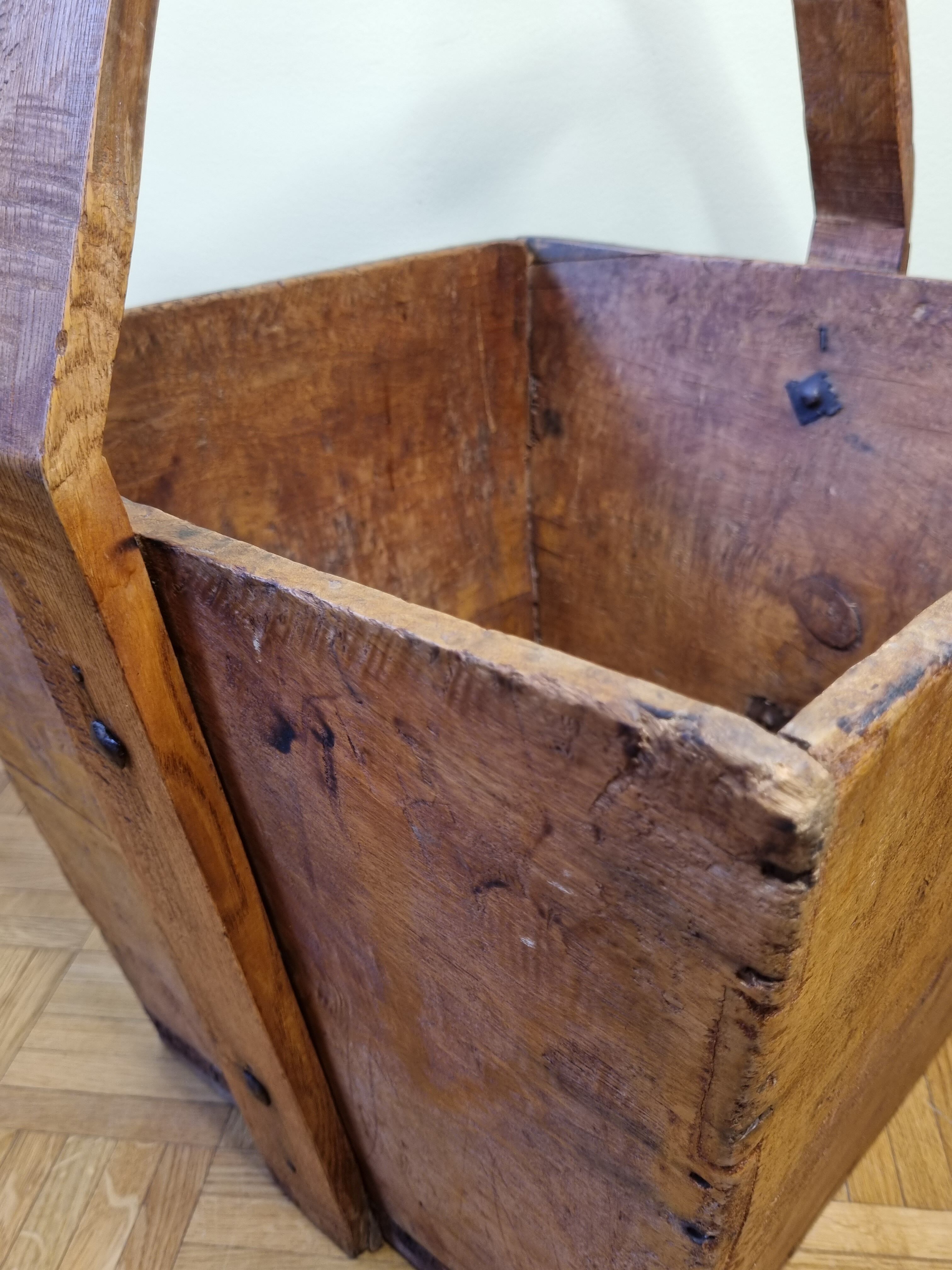 Old wooden rice or tea basket