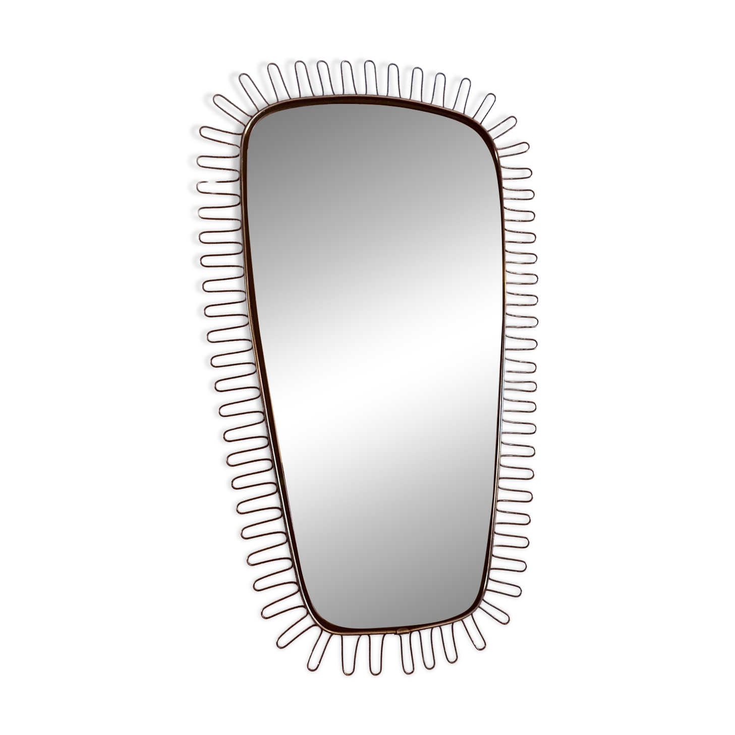 Vintage brass Deknudt mirror, Belgium 1960s