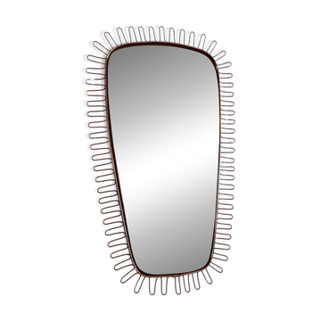 Miroir en laiton vintage Deknudt, Belgique années 1960