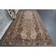 Vintage Turkish Oushak Handmade Wool Cotton Brown Runner Rug 188x416