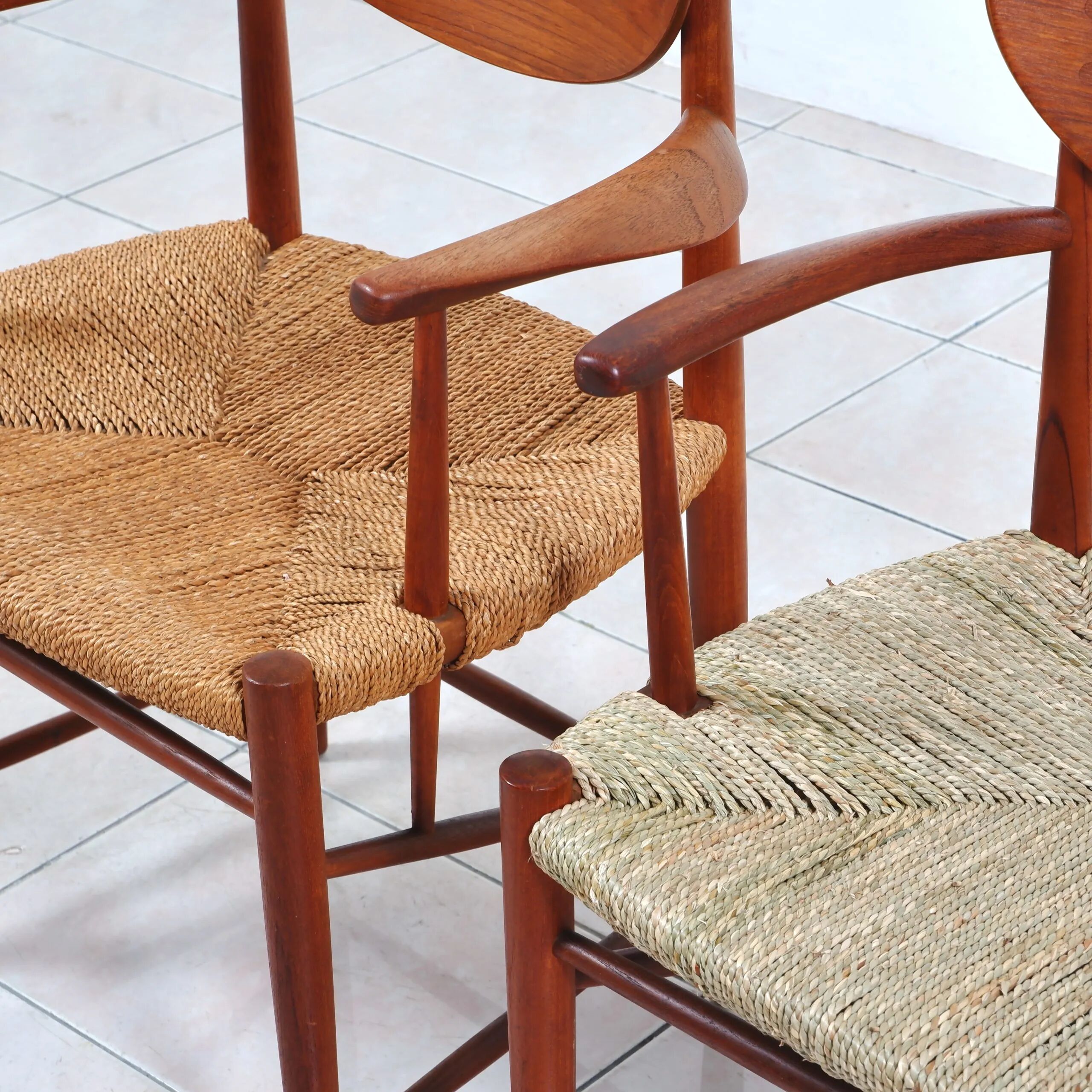 Set of model '317' & '316' by Hvidt & Molgaard-Nielsen for Søborg, fresh weaving